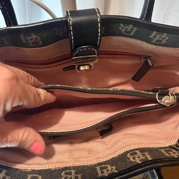 Dooney & Bourke Black and Tan Satchel Bag - Picture 3 of 12